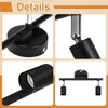 Collage of close-up and full product shots of a black LED ceiling light. Produktbild-Vorschau