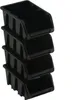 A stack of four black storage bins. Anteprima dell’immagine prodotto
