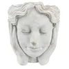 Clayre & Eef Pot de fleurs tête Ø 15x25 cm Gris pierre Voir les images du produit 1