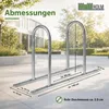 Fahrradanlehnbügel 140 x 88 cm Stahl feuerverzinkt Ø 50 mm Produktbild-Vorschau 3