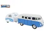 Caravan Retro Set Welly VW Bus T1 und Wohnwagen blau/weiß Produktbild-Vorschau 2