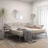 vidaXL Ausziehsofa Bettgestell Grau Metall 90x200 cm Produktbild-Vorschau 3