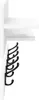 A white wall-mounted shelf with black hooks attached to the underside of the lower shelf. Voir les images du produit