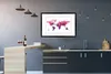 MuchoWow® Gerahmtes Poster Weltkarte - Rosa - Kompass 90x60 Produktbild-Vorschau 5