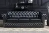 Chesterfield 3-Sitzer Sofa 205cm schwarz Kunstleder Produktbild-Vorschau 3