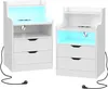 2er Set Nachttisch LED mit Steckdose,Nightstand mit 2 Produktbild-Vorschau 1