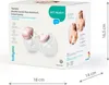 The image shows the retail packaging of a Babyono TWINNY double hands-free electronic breast pump. The box displays product images, features, and dimensions. Podgląd zdjęcia produktu