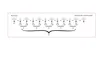 Diagram showing a sequence of light bulb states and durations for resetting a lamp. Produktbild-Vorschau
