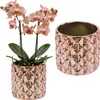 Keramik Blumentopf übertopf mit Roségold Spiegeleffekt Produktbild-Vorschau 1