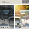 Collage showing a rattan garden set in different weather conditions and highlighting its features. Náhled obrázku produktu