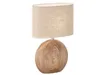 LED Tischlampe mit Keramikfuß Holzoptik & Lampenschirm Produktbild-Vorschau 2