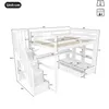 A diagram of a white bunk bed with dimensions labeled in centimeters. Náhľad obrázku produktu