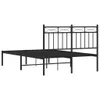 A black metal bed frame with a headboard is shown against a white background. Produktbild-Vorschau