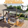 TRMLBE Pavillon de jardin pour barbecue, gris. Pavillon de Voir les images du produit 4