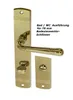 A brass door handle set for a bathroom or WC, shown against a white background. Produktbild-Vorschau