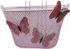 Cestino da bicicletta rosa con farfalle decorative Anteprima dell’immagine prodotto 2