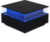 A modern black coffee table with blue LED lighting. Produktbild-Vorschau