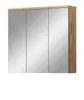 A three-door mirrored cabinet with a wood-effect frame. Produktbild-Vorschau