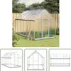 The Living Store Gewächshaus mit Fundamentrahmen Silber Produktbild-Vorschau 1