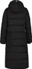 A black, long, puffer jacket shown from the back. Produktbild-Vorschau