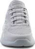 A close-up front view of a gray Skechers sneaker. Produktbild-Vorschau