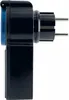 A side view of a black and blue electrical adapter with European-style plug pins. Anteprima dell’immagine prodotto