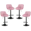 4er Set Barhocker aus Samt Bistrohocker drehbar Produktbild-Vorschau 1
