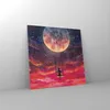 Bilder auf glas - Einteilig - Mond Schaukel Frau - 70x70cm Produktbild-Vorschau 4