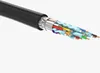 A close-up, cutaway view of a black HDMI cable, showing its internal wires and shielding. Produktbild-Vorschau