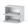 A white modular shoe cabinet with two shelves and two doors. Produktbild-Vorschau