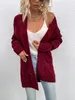 ASKSA Damen Langarm Strickjacke Mittellange Elegant Mantel Produktbild-Vorschau 4
