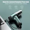 A cordless handheld vacuum cleaner is shown charging from a laptop, with icons and text indicating various charging options. Produktbild-Vorschau