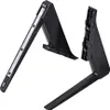 Two black plastic TV stand legs are shown against a white background. Produktbild-Vorschau