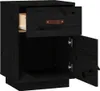 vidaXL Nachttische 2 Stk. Schwarz 40x34x55 cm Massivholz Produktbild-Vorschau 7