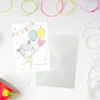 10 Einladungskarten Mädchen mit Luftballons mit GLITZER Produktbild-Vorschau 3