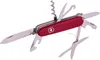 A red Victorinox multi-tool knife with various tools extended against a white background. Náhled obrázku produktu