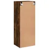 The back view of a tall, narrow cabinet with a wood grain finish and mounting hardware at the top. Náhľad obrázku produktu
