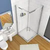 80X110cm Duschwand Schiebetür Dusche Duschkabine Produktbild-Vorschau 4