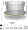 A diagram showing the dimensions of a trampoline, with various sizes indicated by circles and numbers. Produktbild-Vorschau