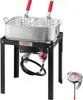 A propane-powered deep fryer with two baskets and a thermometer, set against a white background. Náhled obrázku produktu