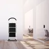 A white step stool with black steps is positioned against a white wall in a modern office hallway. Voir les images du produit