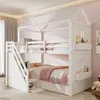 MODFU Etagenbett Kinderbett 90x200cm mit Regal und Produktbild-Vorschau 3