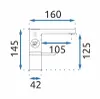 A diagram showing the dimensions of a faucet. Podgląd zdjęcia produktu