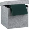 relaxdays Faltbarer Sitzhocker mit Stauraum Leinen Produktbild-Vorschau 1