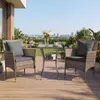 COSTWAY Set di mobili da giardino in polyrattan 3 pezzi con Anteprima dell’immagine prodotto 2