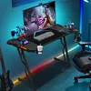 Jayseuw Tavolo da gioco 140 x 60 cm LED Gaming Desk Robusto Anteprima dell’immagine prodotto 1