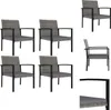 vidaXL Chaises de jardin 4 pcs. Poly Rotin Gris - Chaises Voir les images du produit 1