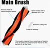 A diagram of a vacuum cleaner main brush with labels pointing out its features. Produktbild-Vorschau