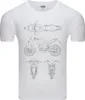 Diarbo Herren T-Shirt mit Blaupausen Druck Sportmotorrad Produktbild-Vorschau 1