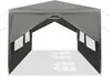 A gray party tent or gazebo with windows, shown from the front with an open entrance. Náhled obrázku produktu